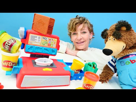 Spielspaß für Kinder. Play Doh Registrierkasse. Spielzeug Video mit Nicole