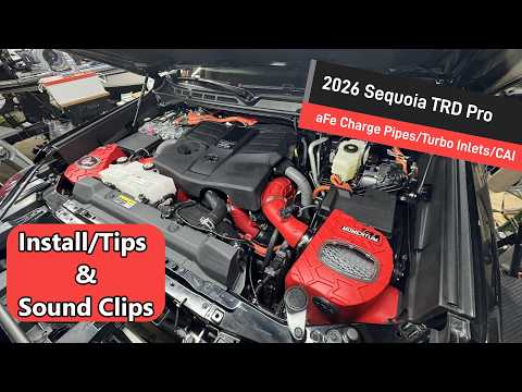 aFe Charge Pipes, Turbo Inlet Pipes, & GT Momentum Cold Air Intakes.  2026 Sequoia TRD Pro.