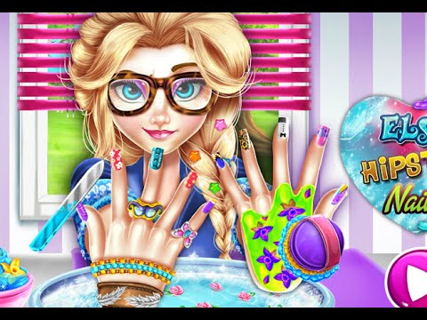 Gefrorene Spiele - Elsa Hippie Nagel (Elsa Hipster Nails) - Princess Frozen Games