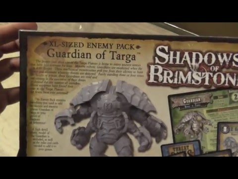 the unboxing Shadows of Brimstone: The Guardian of Targa XL Enemy Pack 