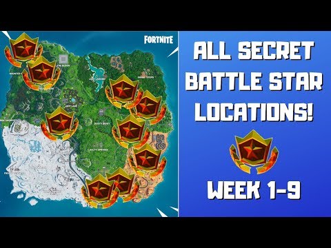 All Fortnite Season 9 Secret Battle Stars Locations (Week 1-9)! - Utopia Challenges Season 9