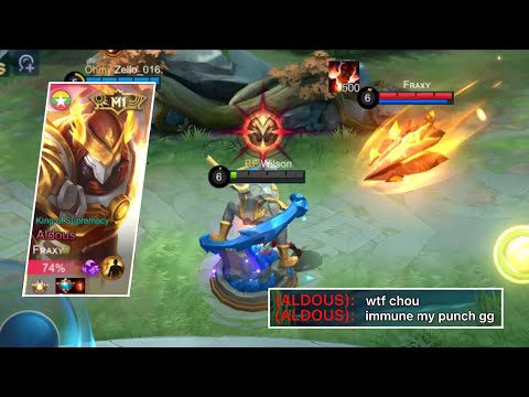 FULL DAMAGE CHOU VS TOP GLOBAL 500 STACKS ALDOUS ! | WHO WILL WIN? | MLBB