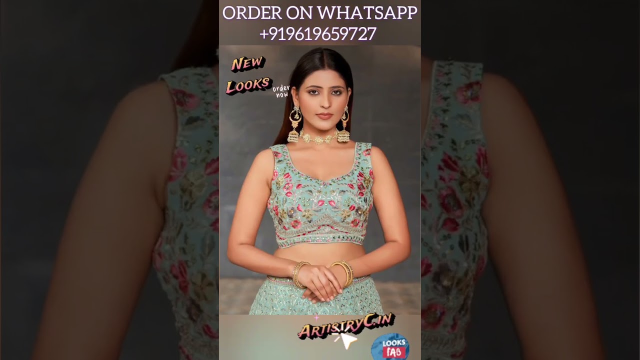 Sky Blue Georgette Floral Embroidered Lehenga Choli - Buy Online at Rs 5755 | ArtistryC