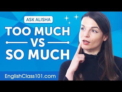 Difference between Too Much and So Much |  English Grammar for Beginners