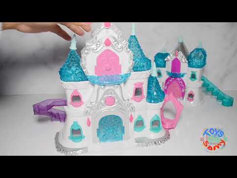 Mini Princess Barbie doll Pink Purple Blue Castle Unboxing & Review Château de Barbie قصر باربي