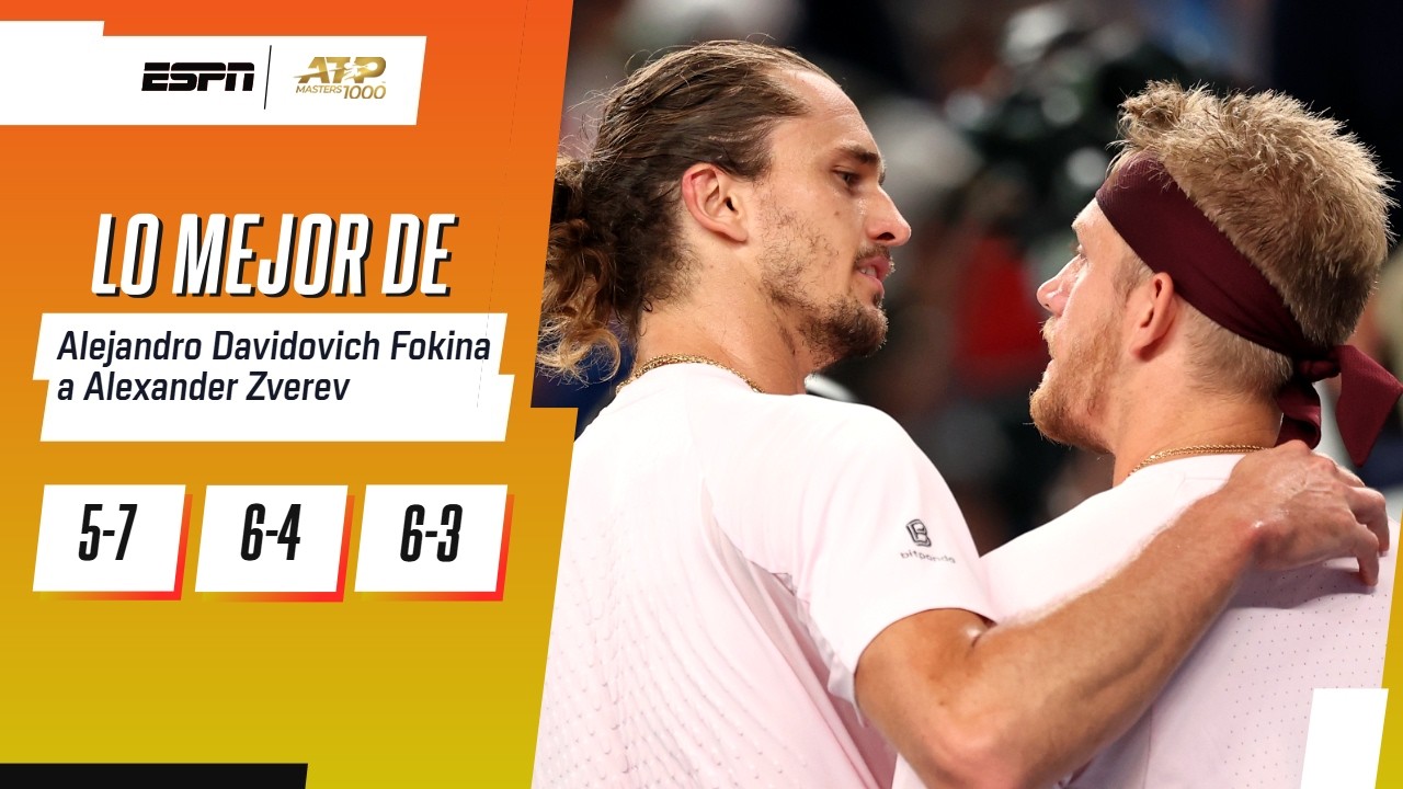 DAVIDOVICH FOKINA REMONTÓ EL PRIMER SET Y ELIMINÓ A ALEXANDER ZVEREV EN SEMIS DE SHANGHAI | RESUMEN