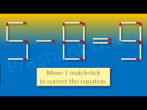 Matchstick Puzzle 5-8=9