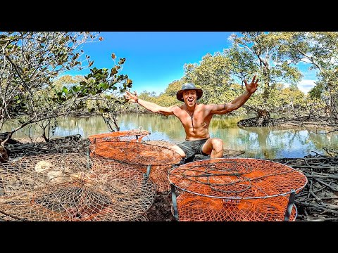 CRAB POT BAIT CHALLENGE & Cooking Survival Damper