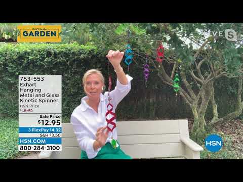 Exhart Hanging Metal and Glass Kinetic Spinner