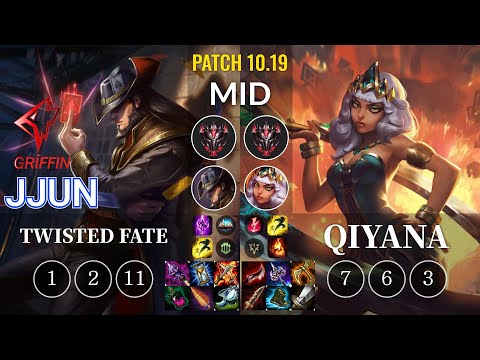 GRF jjun Twisted Fate vs Qiyana Mid - KR Patch 10.19