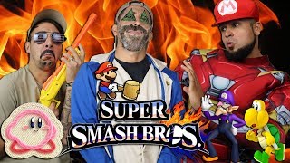 SUPER SMASH BROS INFINITE Pt 2! WALUIGI vs EPIC YARN KIRBY vs PAPER MARIO SUPER BROS 4 MOD
