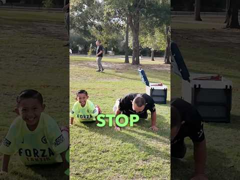 Dad saves the day 💀 Ibrahim pushups took over 🫣 #futbol #soccer #football #footballvideo