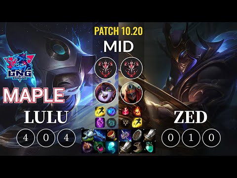 LNG Maple Lulu vs Zed Mid - KR Patch 10.20