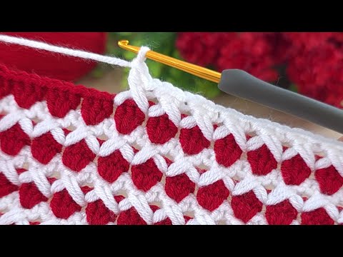 Red & White Harmony Crochet Design | Easy Step-by-Step Tutorial #crochet  #knitting 