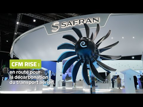 Focus sur le démonstrateur Open Fan CFM RISE exposé sur le stand Safran