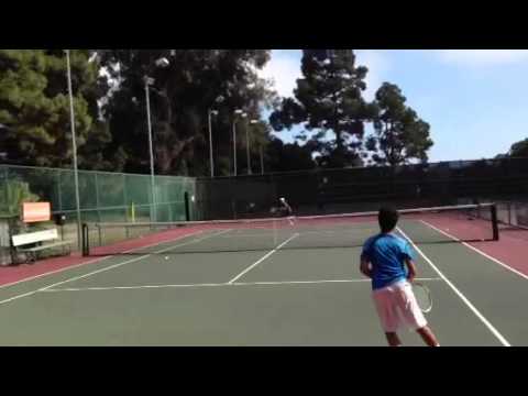 Sam Feit and Ryan Seggerman playing a great Shotgun 21 point at Palisades Tennis Center