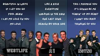 Legends of Love &amp; Pop : 90s Top 15 from Westlife, A1 &amp; NSYNC