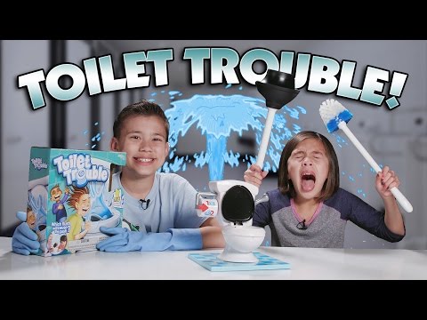 TOILET TROUBLE CHALLENGE!!! w/ SLOW-MO Flush Cam! Video