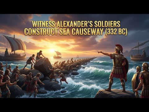 Alexander the Great’s Siege of Tyre (332 BC) | Soldiers Build a Sea Causeway