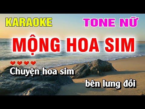 Karaoke Mộng Hoa Sim Tone Nữ Beat Chuẩn | Hoàng Luân