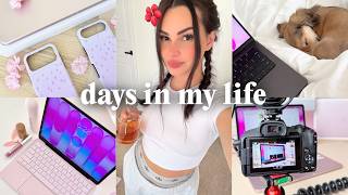 days in my life: iphone case business, how i make videos, new puppy & mom duties 👩🏻💻📱💫
