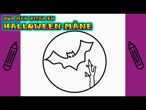 Hur man ritar EN HALLOWEEN -MÅNE | Rita Det Själv | Lär dig att rita enkelt
