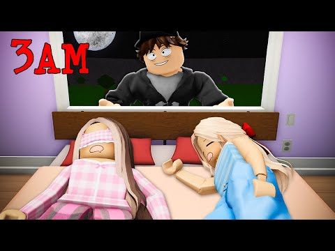 My Stalker Broke In During Our Sleepover At 3AM.. (Roblox)