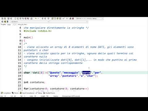 Linguaggio C - Gli array di puntatori a char e la loro utilità