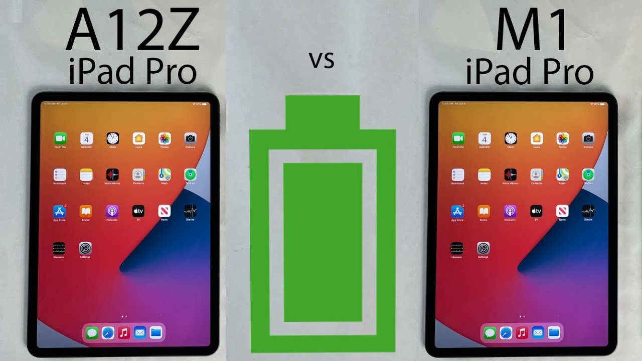 M1 iPad Pro 2021 vs A12Z iPad Pro 2020 BATTERY Test
