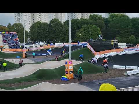 Ross Cullen 3rd. Van der Burg wins BMX Racing Final, UCI World Championships, Glasgow, 12 Aug 2023