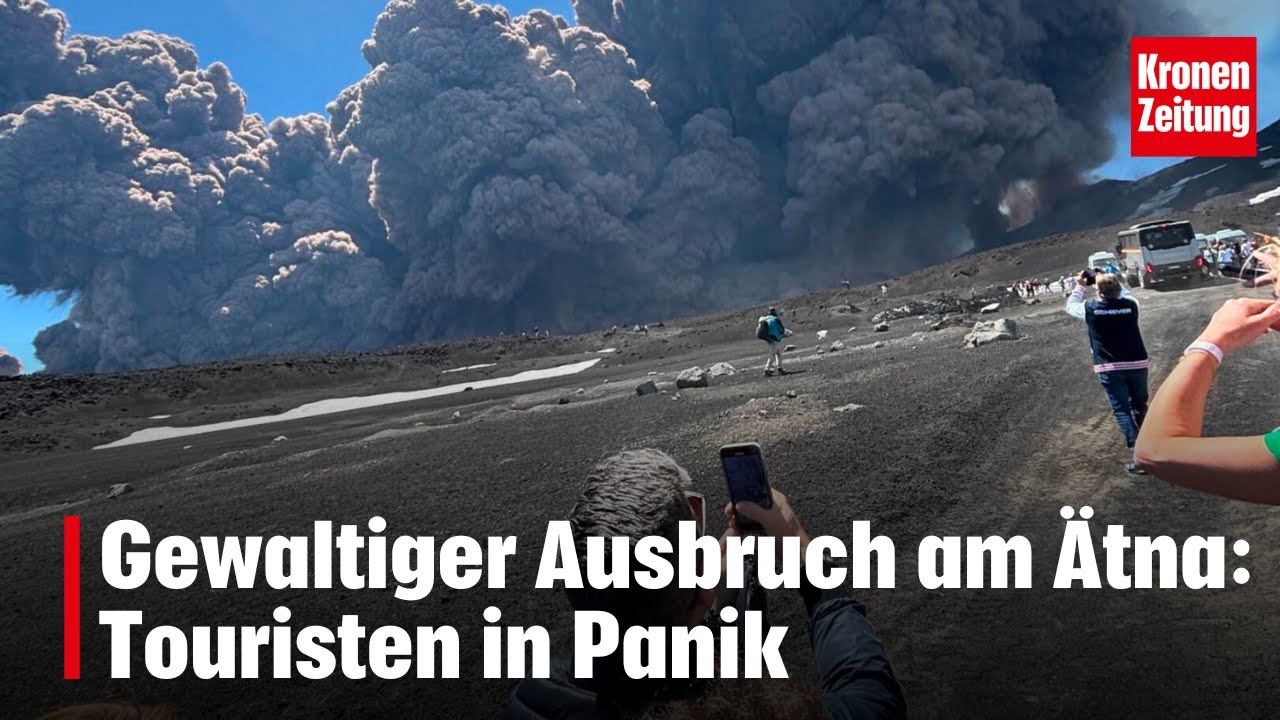 Flucht vor Ascheregen: Gewaltiger Ausbruch am Ätna | krone.tv NEWS