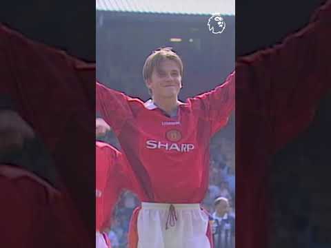 David Beckham HALFWAY LINE goal for Manchester United v Wimbledon