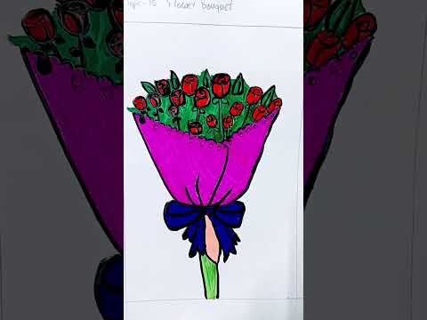 Flower Bouquet 🌹💐#art #painting #cute #sahithi celebration of arts