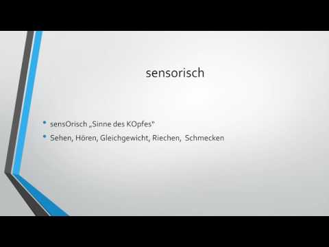Begriffe: Sensorisch versus sensibel