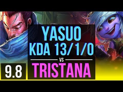 Gain elo as YASUO & Janna vs TRISTANA & Fiddlesticks (ADC) | KDA 13/1/0 | EUW Master | v9.8