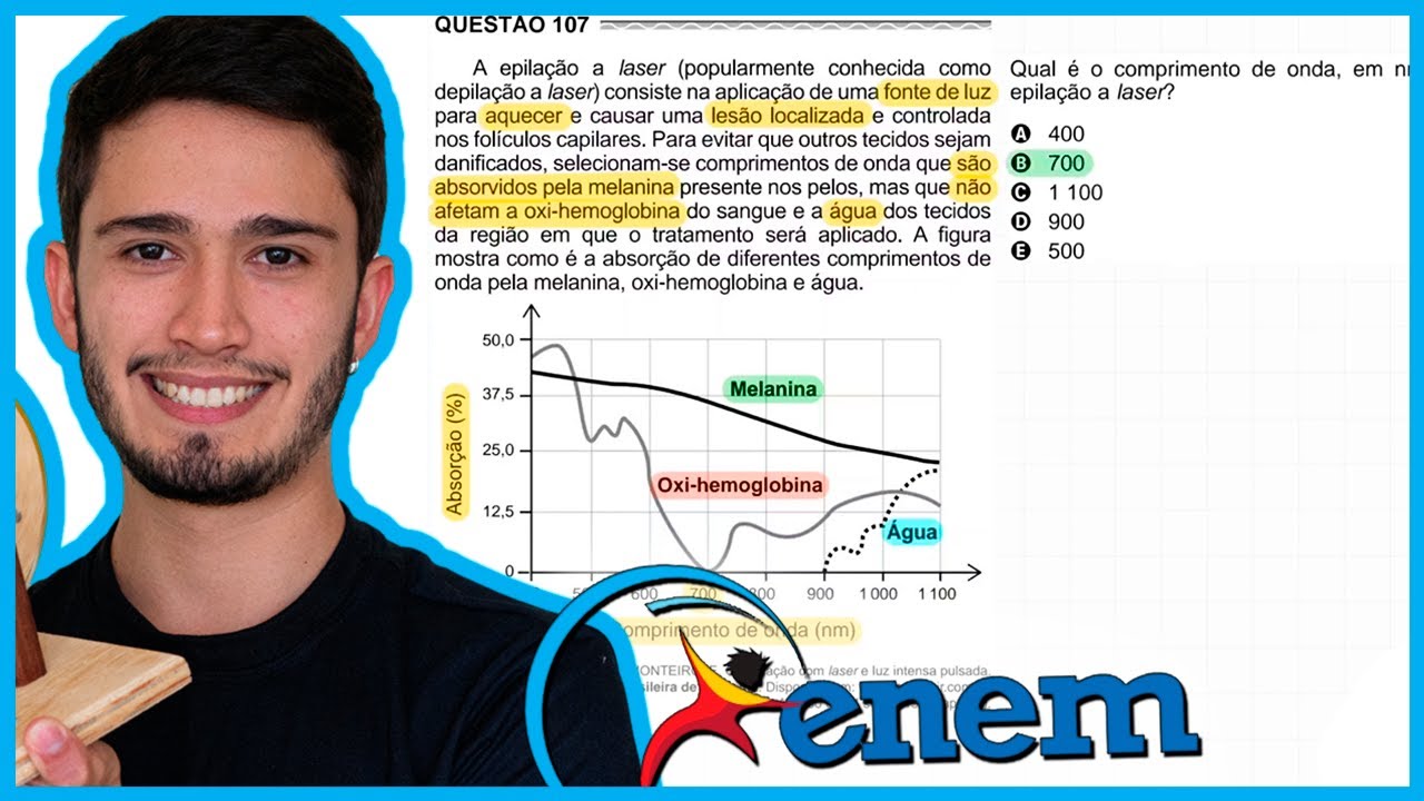 ENEM 2017 - A epilação a laser (popularmente conhecida como depilação a laser) consiste na aplicação