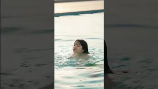 Download lagu Young woman, yellow swimsuit, swimming pool, backstroke, bikini, water sports, swimming mp3