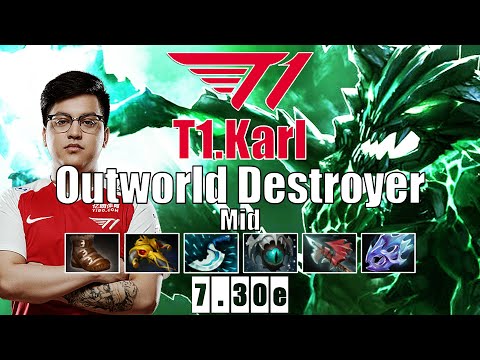 Outworld Destroyer Mid | T1.Karl | BROKEN MID BULLY 14 KILLS NO MERCY | 7.30e Gameplay Highlights