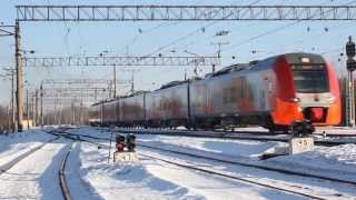 preview picture of video '[RZD] Электропоезд Ласточка прибывает в Великий Новгород'