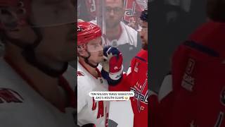 Tom Wilson Steals Sebastian Aho's Mouth Guard 😂
