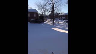 3 Baltimore City Salt Trucks Stuck ALL DAY On Moms Street . . Tractor Pushing!