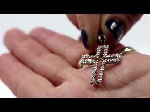 9ct white gold diamond silhouette cross