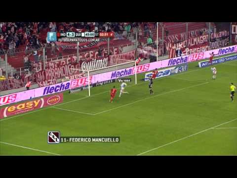 Gol de Mancuello.Independiente 5 Quilmes 3.Fecha 7.Torneo Primera División 2014. Fútbol Para Todos
