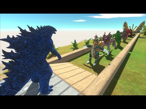 GODZILLA BLUE VS GHIDORAH DEATH RUN - Animal Revolt Battle Simulator