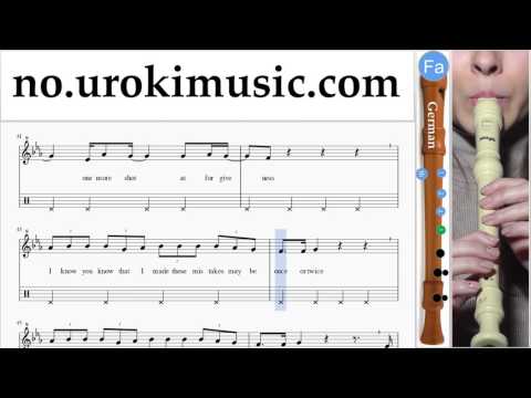 Lær å Spille Blokkfløyte (Tysk) Justin Bieber - Sorry Melodi Trening Del#2 um-i935