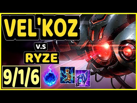 VEL'KOZ vs RYZE - 9/1/6 KDA MID GAMEPLAY - EUW Ranked GRANDMASTER