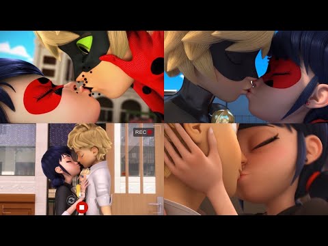 Miraculous Ladybug My favorite kisses (or almost kisses) Adrienette and Ladynoir🐞🐈⬛