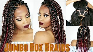 JUMBO BOX BRAIDS TUTORIAL | RUBBER BAND METHOD + DIY WHIPPED SHEA BUTTER TO GROW 4C HAIR | TASTEPINK