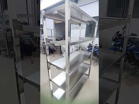Stainless steel 5 shelves s.s. storage rack, load per layer:...