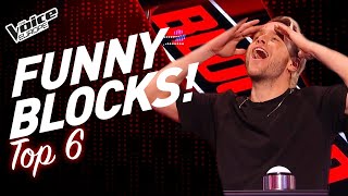 Download lagu HILARIOUS BLOCK MOMENTS in The Voice! | TOP 6 mp3